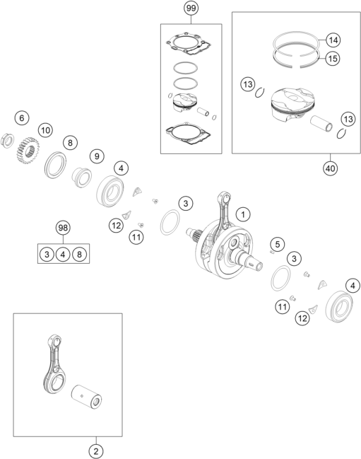 VILEBREQUIN PISTON POUR EC 350F 2025 EU