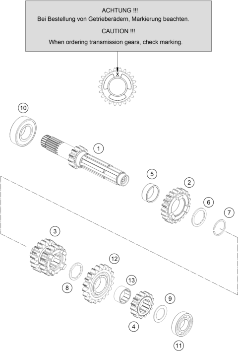 BOITE DE VITESSE I ARBRE PRIMAIRE POUR EC 125 2025 EU