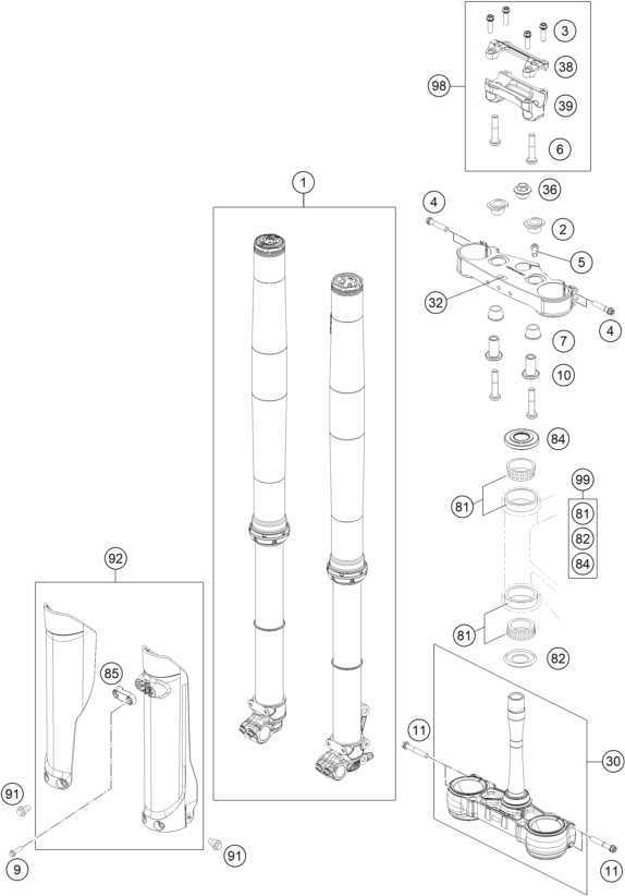 FOURCHE TELESCOPIQUE TE DE FOURCHE POUR MC 250 2025