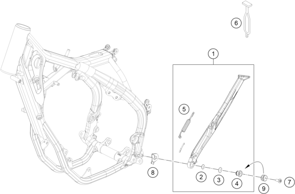 BEQUILLE LATERALE  BEQUILLE CENTRALE POUR EX 250 2024