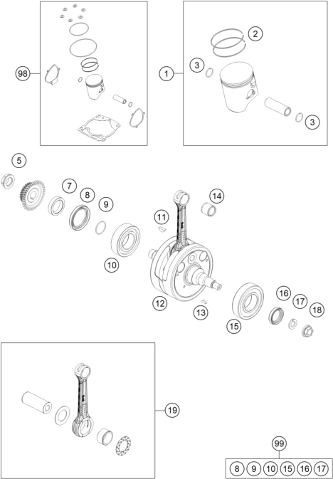 VILEBREQUIN PISTON POUR MC 250 2025