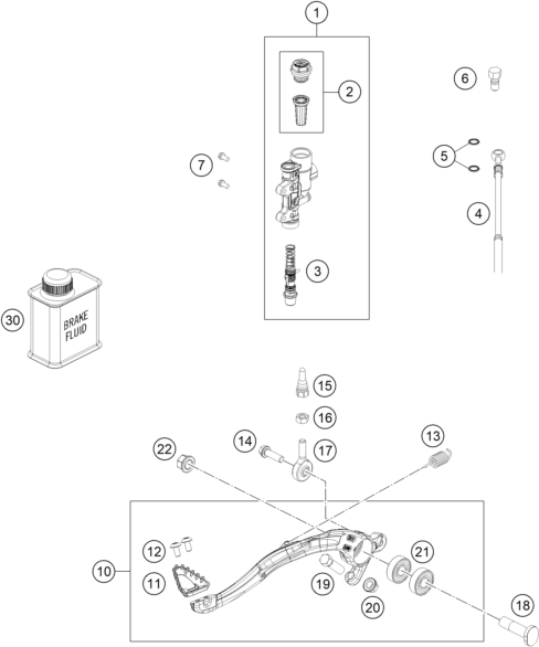 SYSTEME DE FREIN ARRIERE POUR MC 250 2024 EU