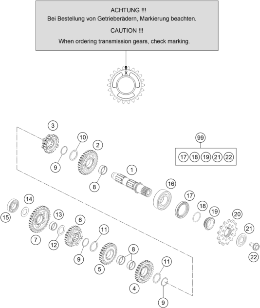 BOITE DE VITESSE II ARBRE DE SORTIE POUR EC 125 2025 EU