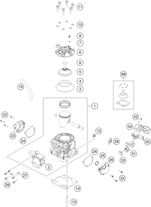 CYLINDRE CULASSE POUR MC 300 2025