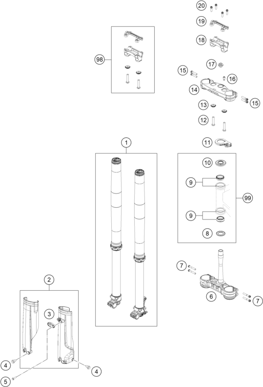 FOURCHE TELESCOPIQUE TE DE FOURCHE POUR EC 450F 2024 EU