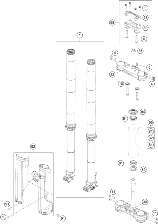 FOURCHE TELESCOPIQUE TE DE FOURCHE POUR MC 250F 2025