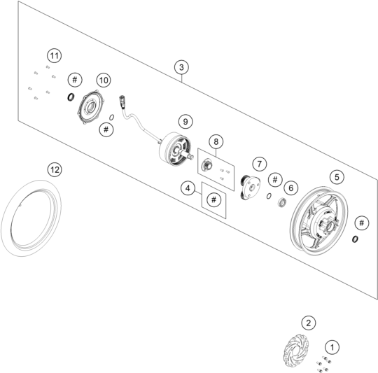 ROUE ARRIERE POUR MC E 2 2025