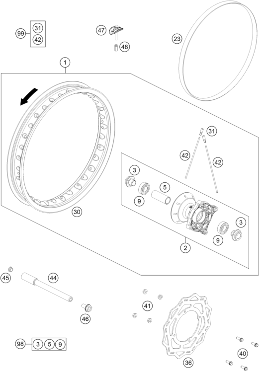 ROUE AVANT POUR MC 65 2025