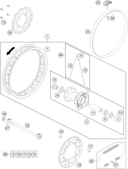 ROUE ARRIERE POUR MC 65 2025