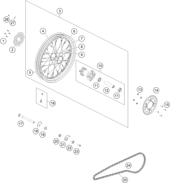 ROUE ARRIERE POUR TXT RACING 250 2025 EU