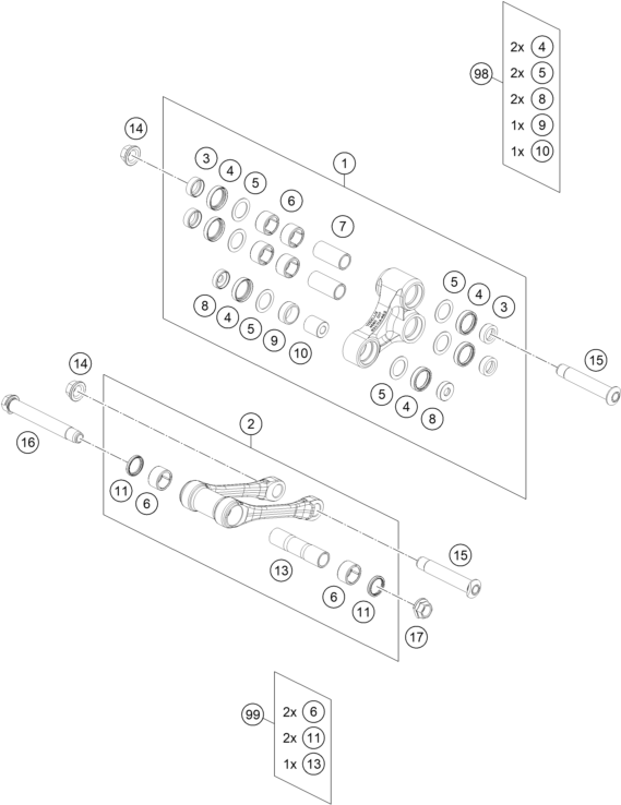 ARTICULATION DE LAMORTISSEUR PRO LEVER POUR RX 450F REPLICA 2025